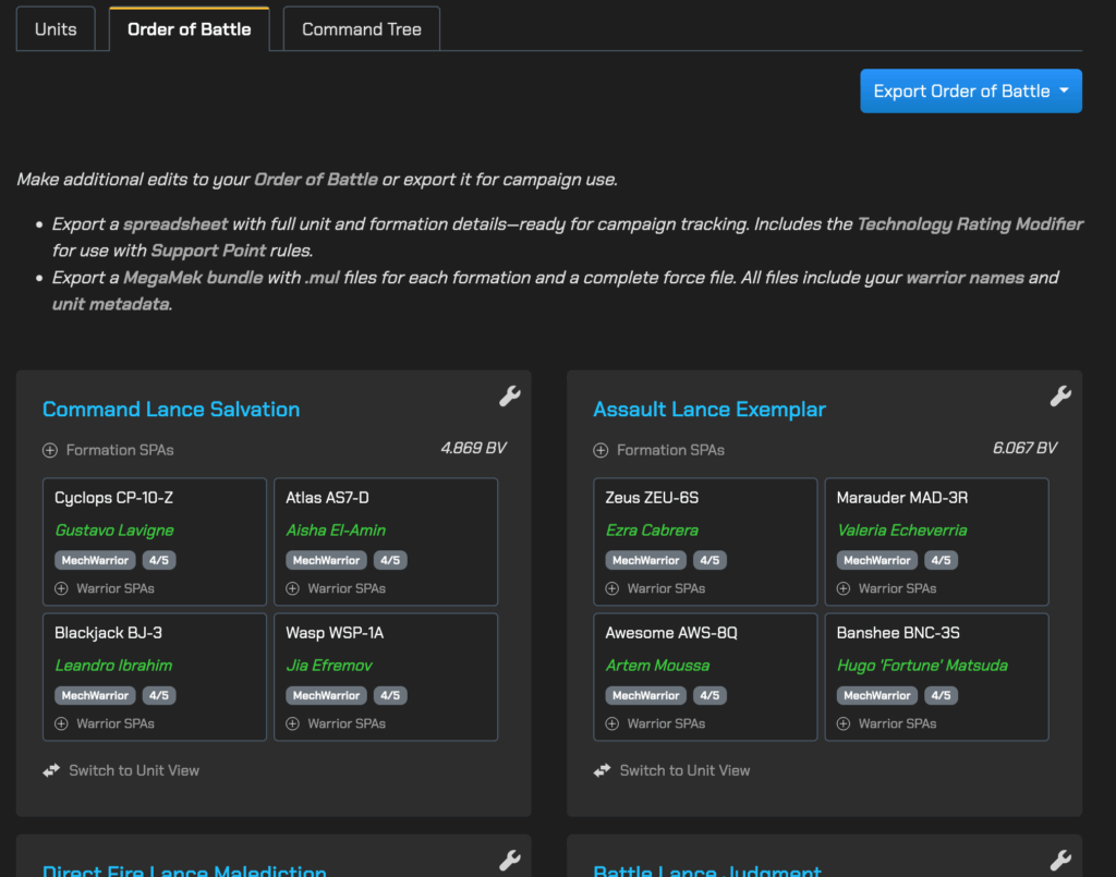 Reactor Ops Order of Battle