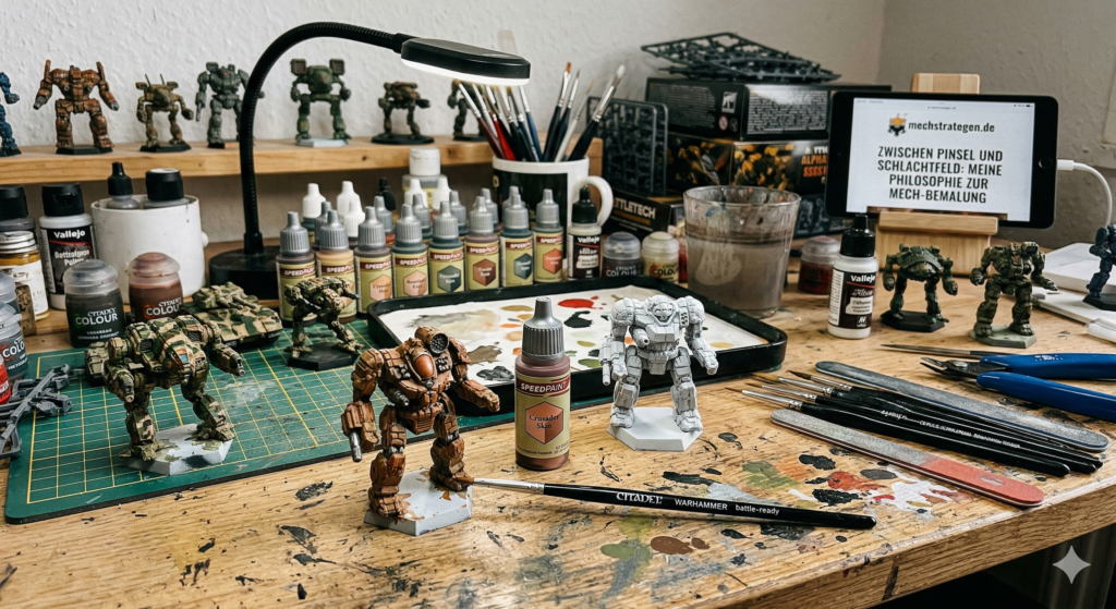 Farbe auf BattleMechs. Minature painting